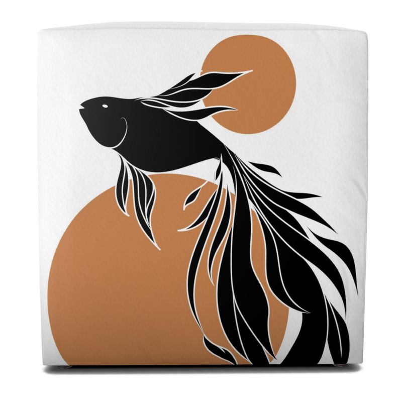 Koi Nocturne Ottoman Square