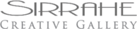 “Sirrahe Creative Gallery logo — luxury art and handmade gallery brand displayed in refined gray serif lettering with decorative emblem.”